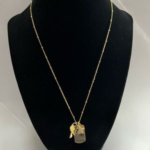 💜3/$20 New Gold Dainty Necklace with sparkly star, dog tag, heart lock & key